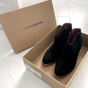 Lucky Brand black suede boots